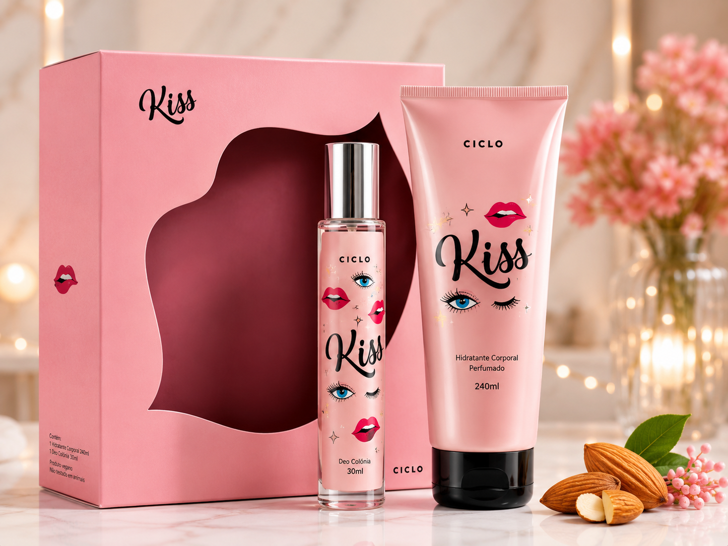 Ciclo Hidratante Kiss 240ml + Deo Colônia Kiss 30ml - Kit
