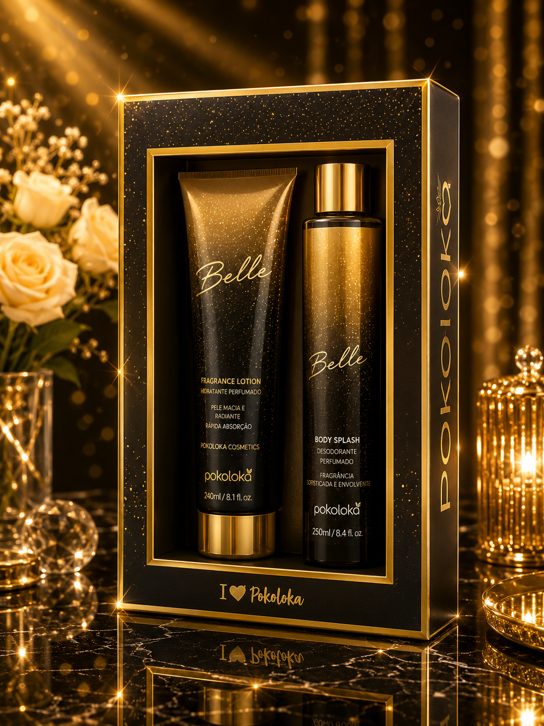 Belle Pokoloka Body Splash Desodorante Perfumado 250ml + Creme Hidratante Corporal 240ml - Kit