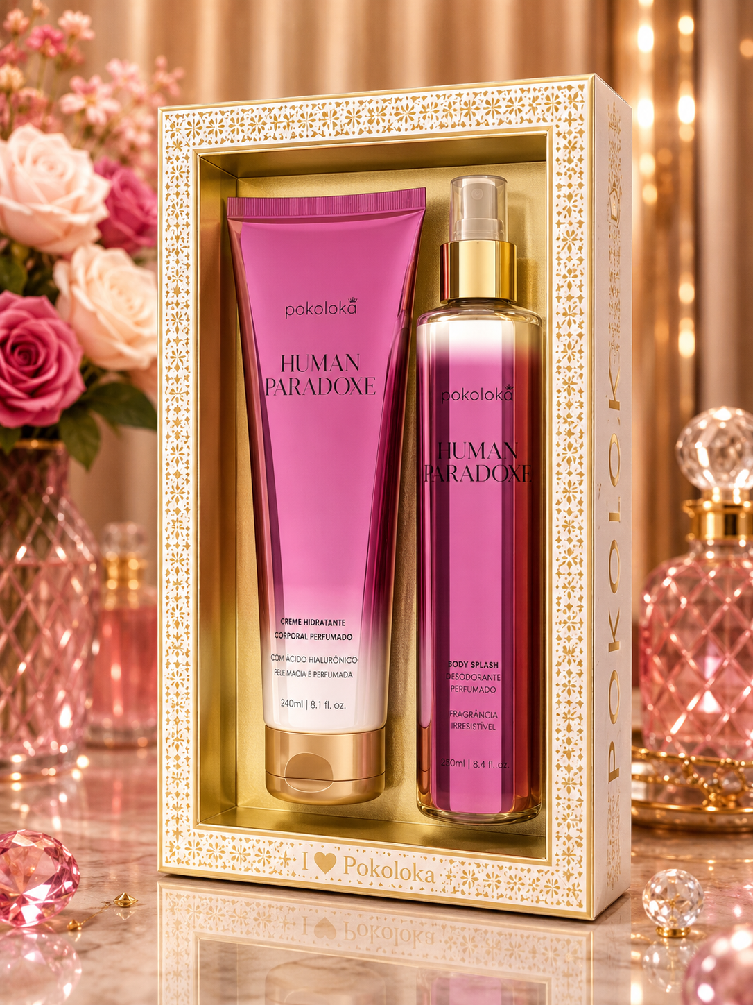kit Hidratante + Body Splash Human Paradoxe 240ml - Pokoloka
