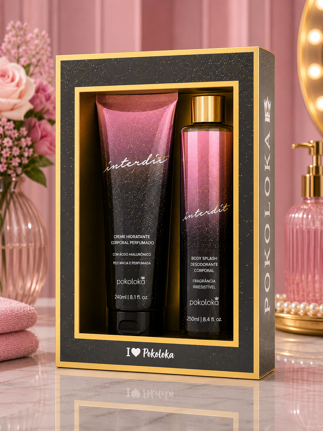 Pokoloka Interdit Kit Creme Hidratante 240ml + Desodorante Corporal Body Splash 250ml