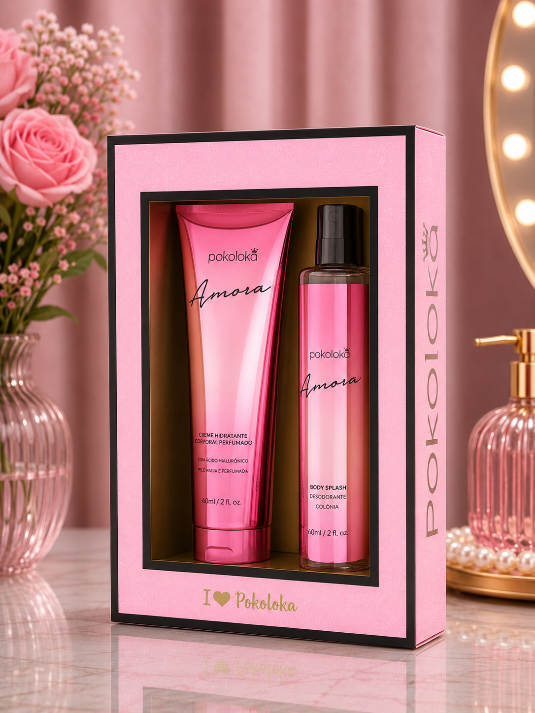 Amora - Kit Pokoloka Hidratante 60ml + Body Splash 60ml Original