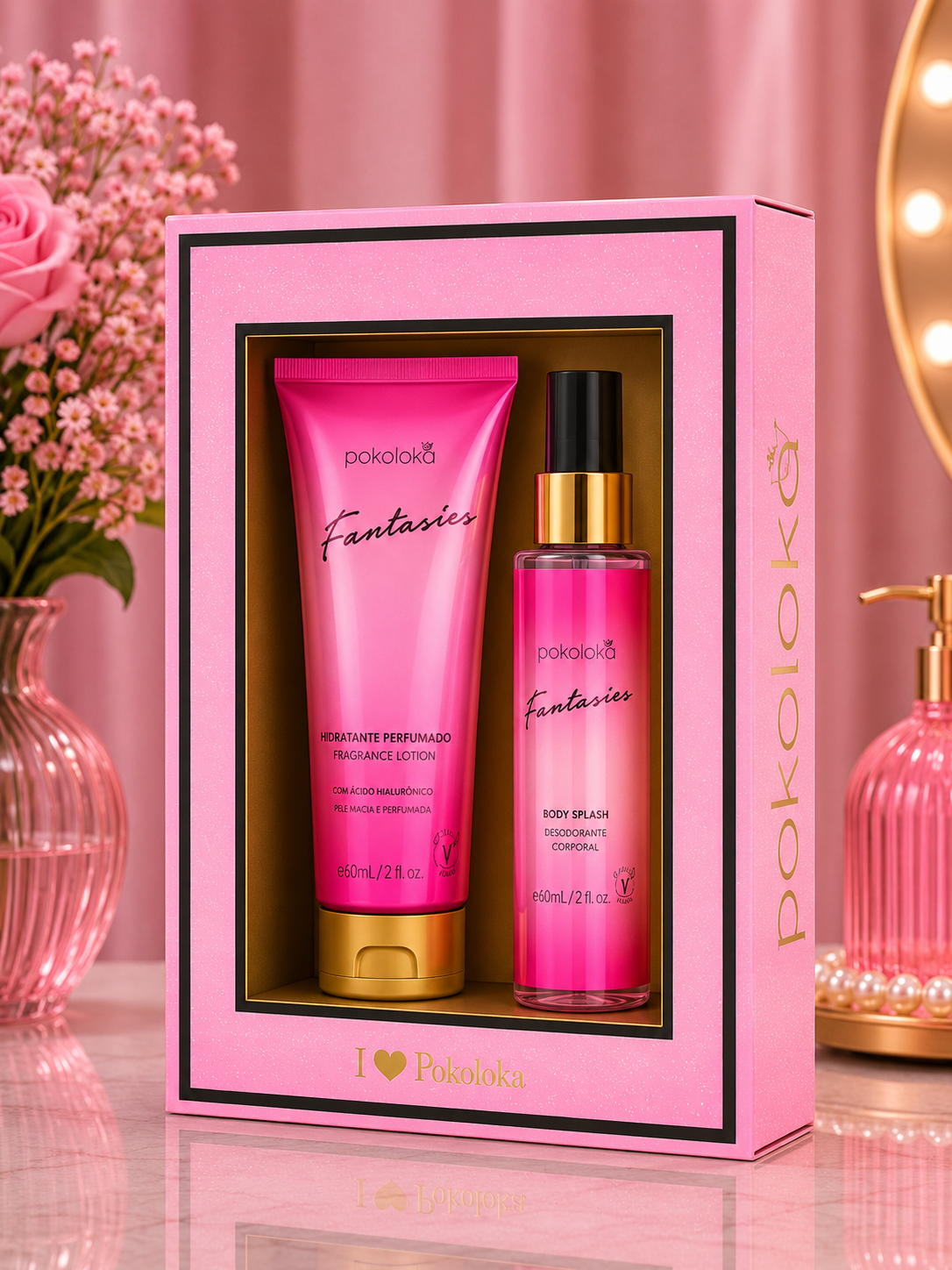 Kit Pokoloka Mini Fantasies Loção 60ml + Body Splash 60ml