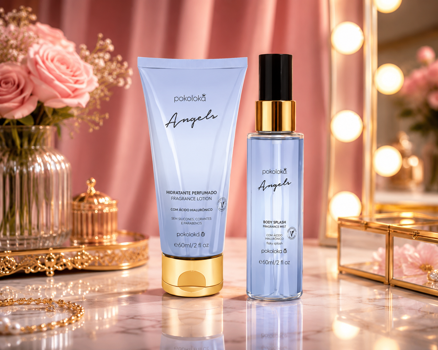 Kit Pokoloka Mini Angels Loção 60ml + Body Splash 60ml