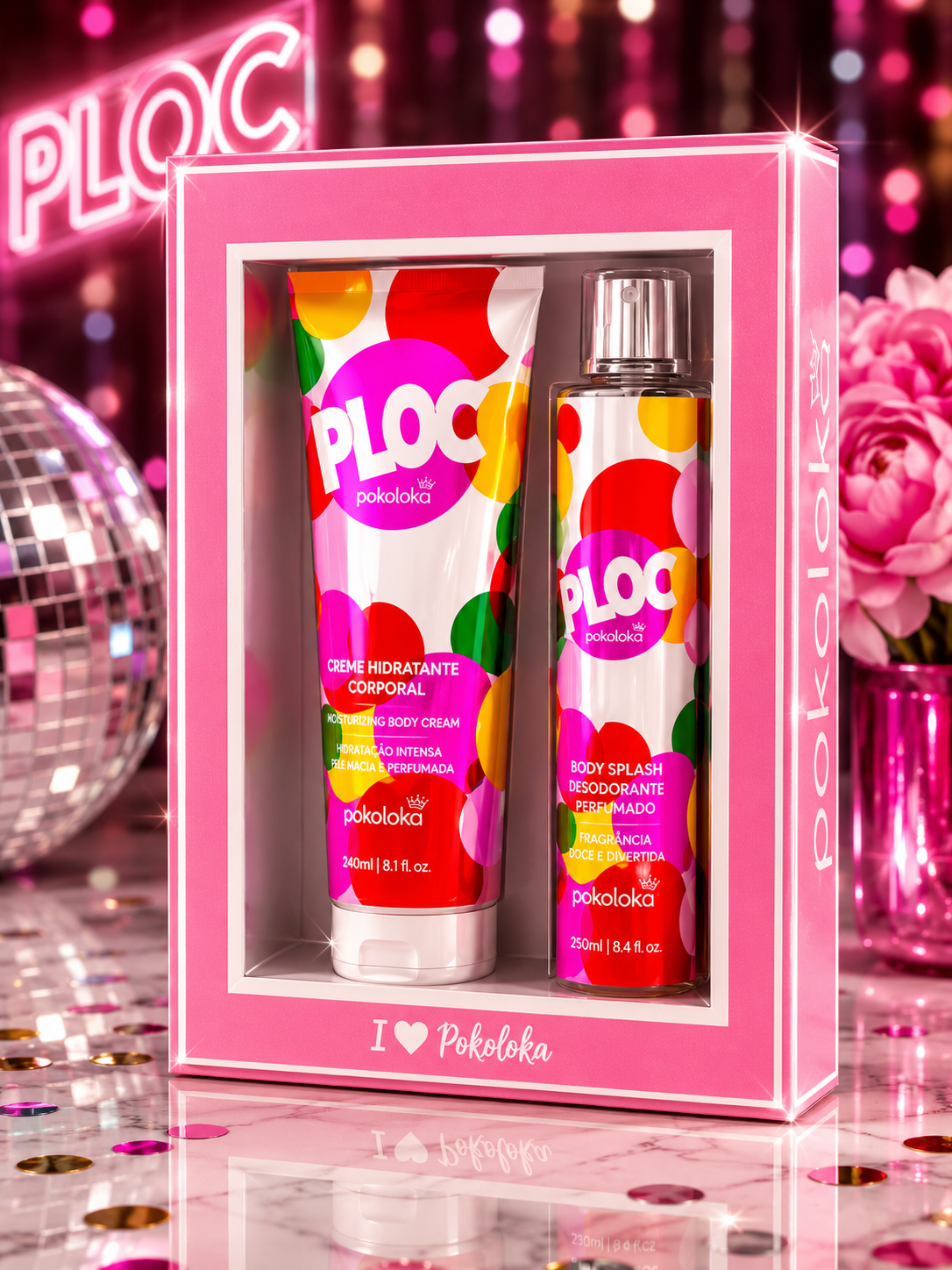 Kit Pokoloka "PLOC" Creme Hidratante 240ml + Desodorante Corporal BodySplash 250ml