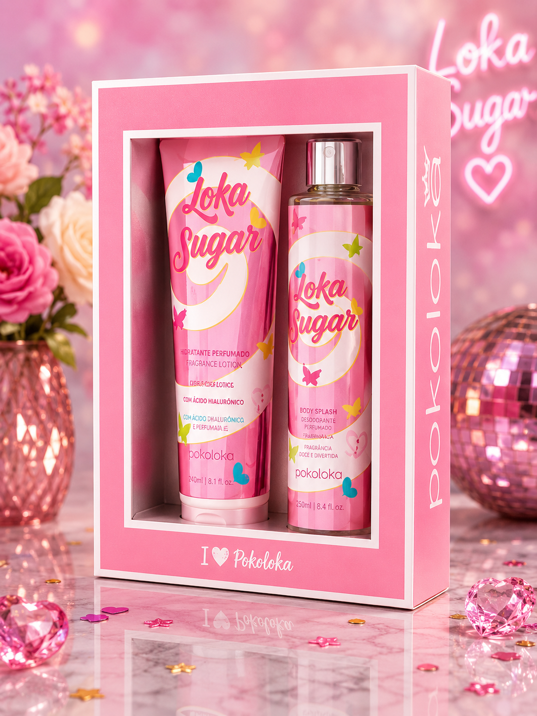 Pokoloka Kit Loka Sugar Loção 240ml + Body Splash 250ml