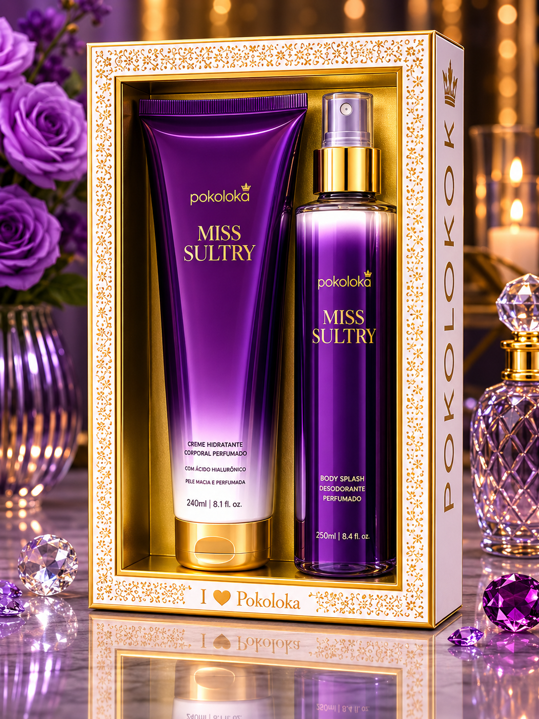 Miss Sultry Pokoloka Kit Creme Hidratante 240ml + Body Splash Desodorante Perfumado 250ml