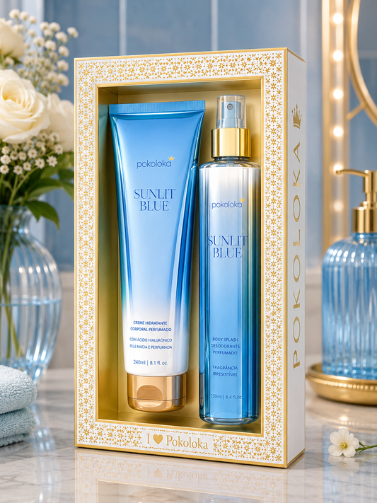 Pokoloka Sunlit Blue Kit (Body Splash Desodorante 250ml + Creme Hidratante Corporal 240ml)