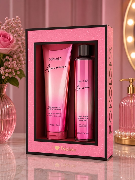 Kit Pokoloka "AMORA" Creme Hidratante 240ml + Desodorante Corporal BodySplash 250ml