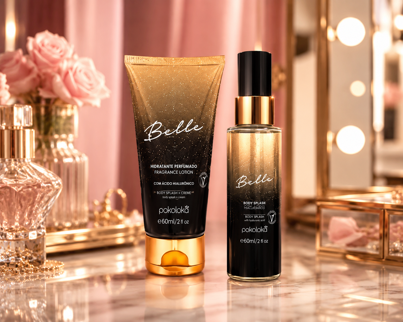 Kit Hidratante + Body Splash Belle 60ml - Pokoloka
