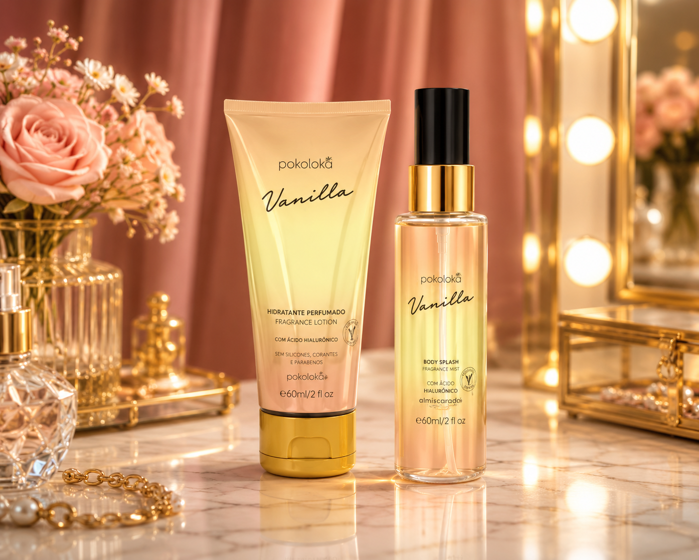 Vanilla - Kit Pokoloka Hidratante 60ml + Body Splash 60ml Original